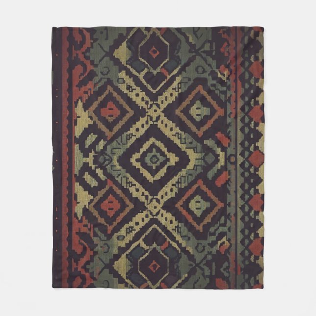 Bohemian Fabric Fleece Blanket (Front)