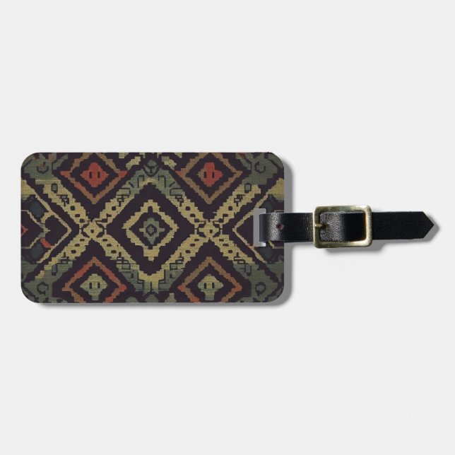 Bohemian Fabric Luggage Tag (Front Horizontal)