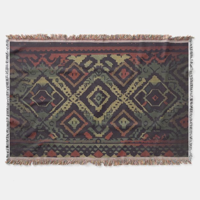 Bohemian Fabric Throw Blanket (Front)