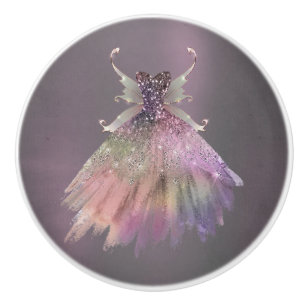 Bohemian Fairy Ball Gown Muted Ombre Wine Sheen Ceramic Knob