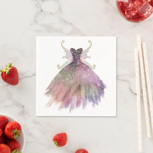 Bohemian Fairy Ball Gown Muted Ombre Wine Sheen Napkin