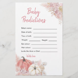 Bohemian Fall in Love Pumpkin Baby Predictions