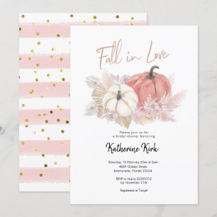 Bohemian Fall in Love Pumpkin Bridal Shower Invitation