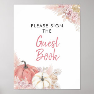 Bohemian Fall in Love Pumpkin Guest Book