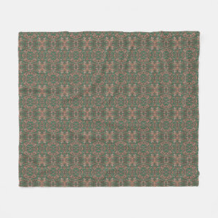 Bohemian Fall Leaf Greenery Seamless Pattern   Fleece Blanket