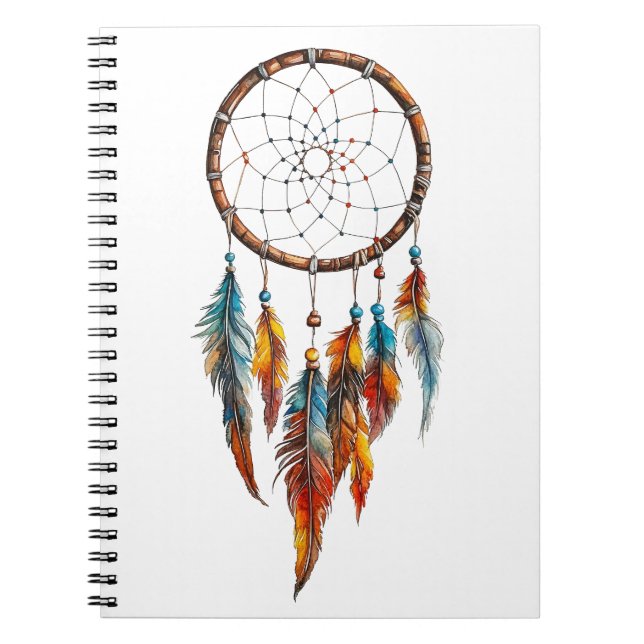 Bohemian Feather Dreamcatcher Notebook (Front)