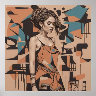 Bohemian Feminine Illustration Poster