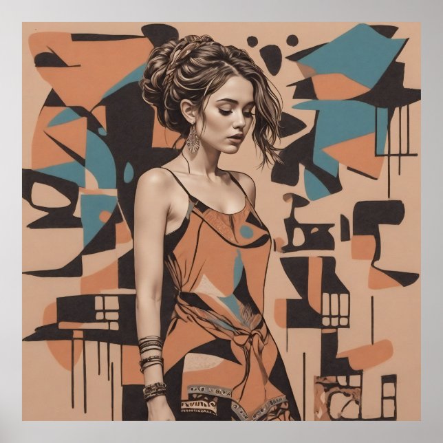 Bohemian Feminine Illustration Poster (Front)