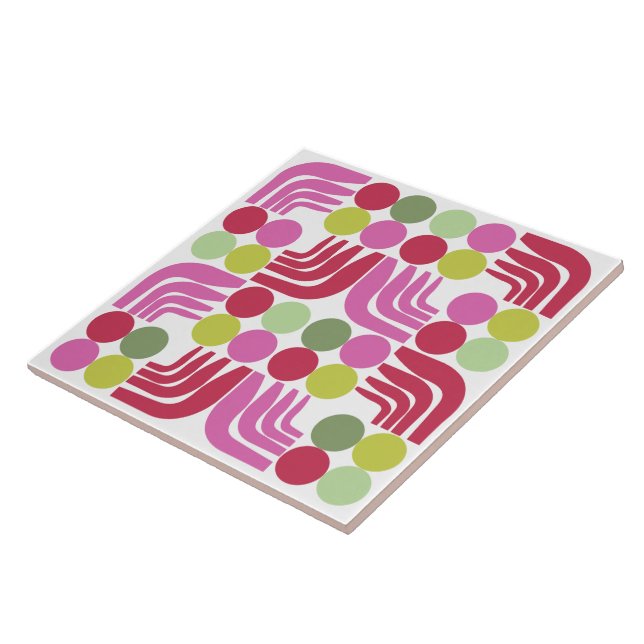 Bohemian Festa Red Pink Green  Tile (Side)