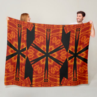 Bohemian Fire Flowers 80 Fleece Blanket