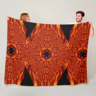 Bohemian Fire Flowers 85 Fleece Blanket