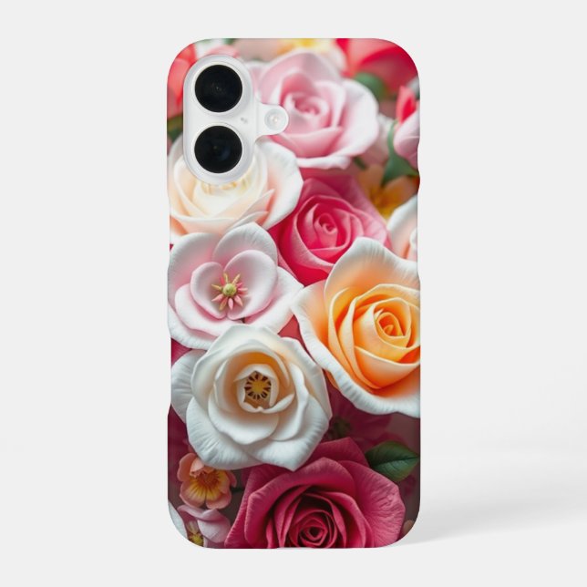 Bohemian Floral Art Perfect Gift iPhone 16 Case (Back)