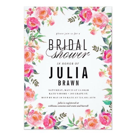 BOHEMIAN FLORAL bridal shower invitation