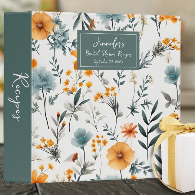 Bohemian Floral Bridal Shower Recipe Binder (Creator Uploaded)