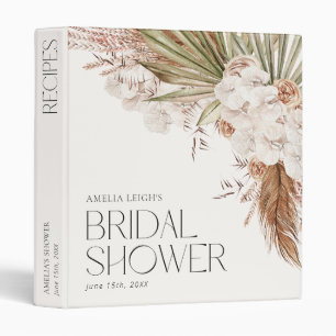 Bohemian Floral & Feathers Shower Recipes Binder