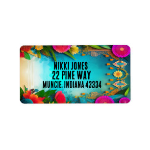 BOHEMIAN floral LARGE Return Address Labels
