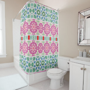 Bohemian floral pattern Watercolor mosaic design