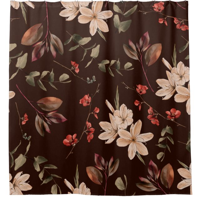 Bohemian floral seamless pattern with dark brown b (Front)