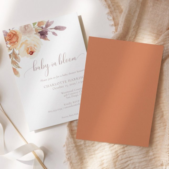 Bohemian Floral Terracotta | Baby Shower Invitation (Creator Uploaded)