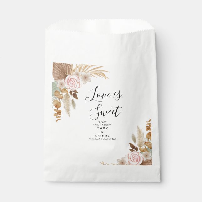 Bohemian Floral Terracotta Wedding Favour Bag (Front)