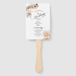 Bohemian Floral Terracotta Wedding Hand Fan