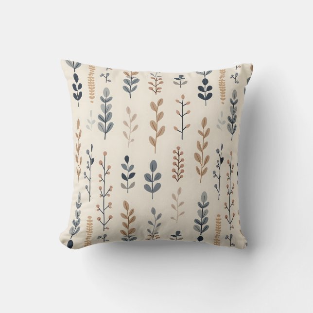 Bohemian Floral  Throw Pillow (Front)