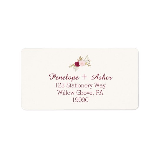 Bohemian Floral Wedding Address Labels