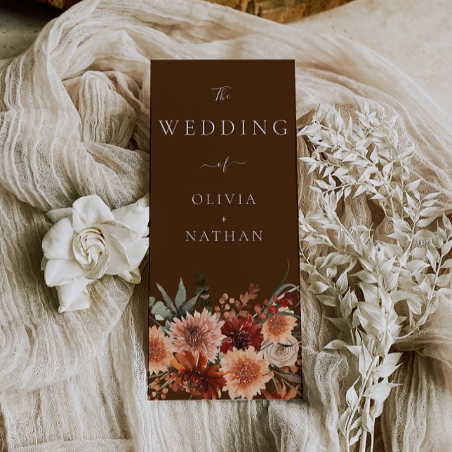 Bohemian Floral Wedding Ceremony Program (Creator Uploaded)