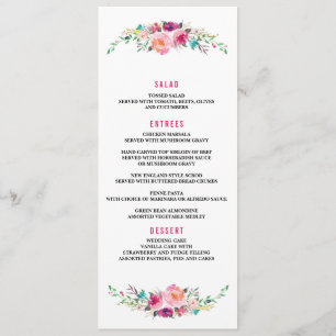 BOHEMIAN FLORAL wedding dinner menu