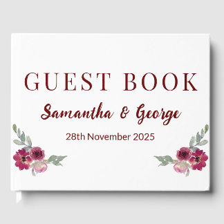 Bohemian Floral Wedding Guest Book