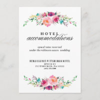Bohemian Floral Wedding Hotel Card