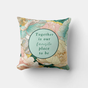 Bohemian Floral Wedding Throw Pillow