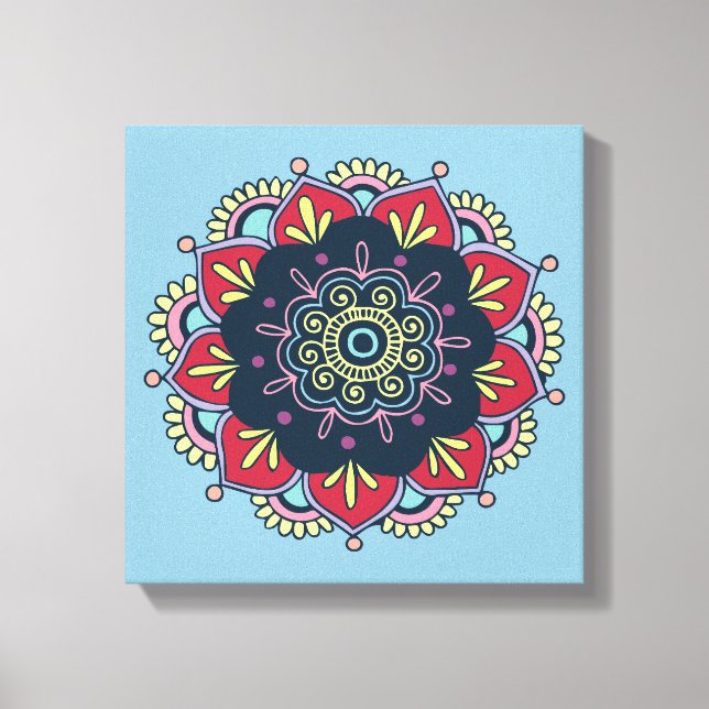 bohemian floral wrapped canvas (Front)