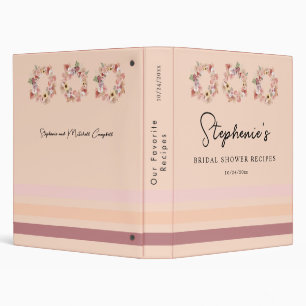 Bohemian Floral Wreath Caramel 3 ring binder