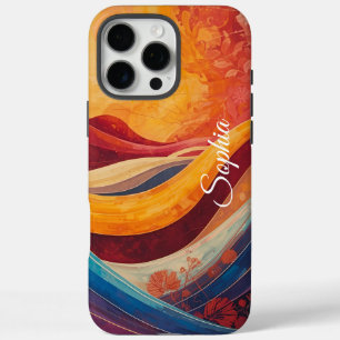 Bohemian Flow – Vibrant Wave Abstract Art Print iPhone 16 Pro Max Case