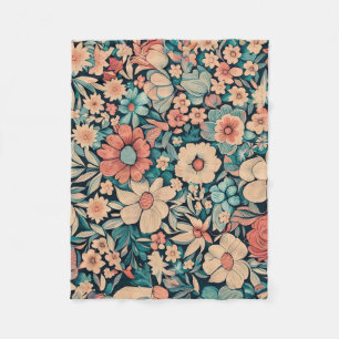 Bohemian Flower Fabric Fleece Blanket