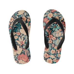 Bohemian Flower Pillow Case Kid's Flip Flops