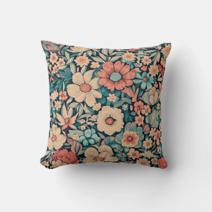 Bohemian Flower Throw Pillow
