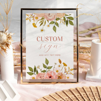 Bohemian Flowers Custom Sign