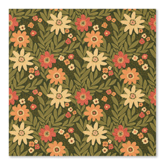 Bohemian flowers in earth tones wallpaper