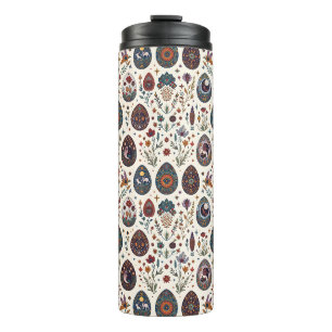Bohemian Folklore Easter Pysanky Mystical Folk Art Thermal Tumbler