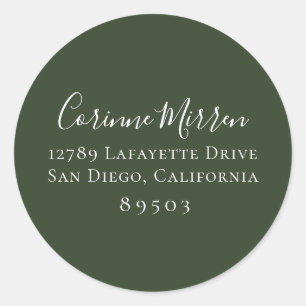 Bohemian Forest Green Return Address Sticker