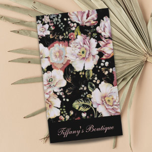 bohemian french country chic black floral business card