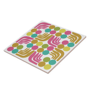 Bohemian Fun Red Blue Green Brown Mulit-colours Tile