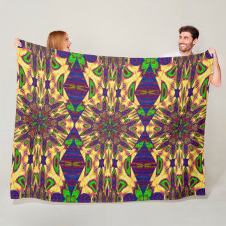 Bohemian Garden Flower In Summer 1 Floral  Fleece Blanket