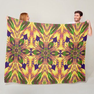 Bohemian Garden Flower In Summer 2 Floral  Fleece Blanket