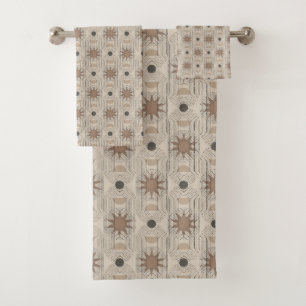 Bohemian Geometry – Vibrant Pattern Artwork Bath Towel Set