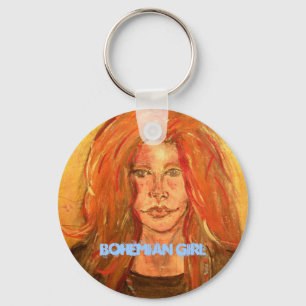 Bohemian Girl Keychain