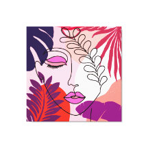 Bohemian Girl Line Art Pink Aesthetic 