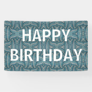 bohemian girly chic silver grey turquoise blue banner